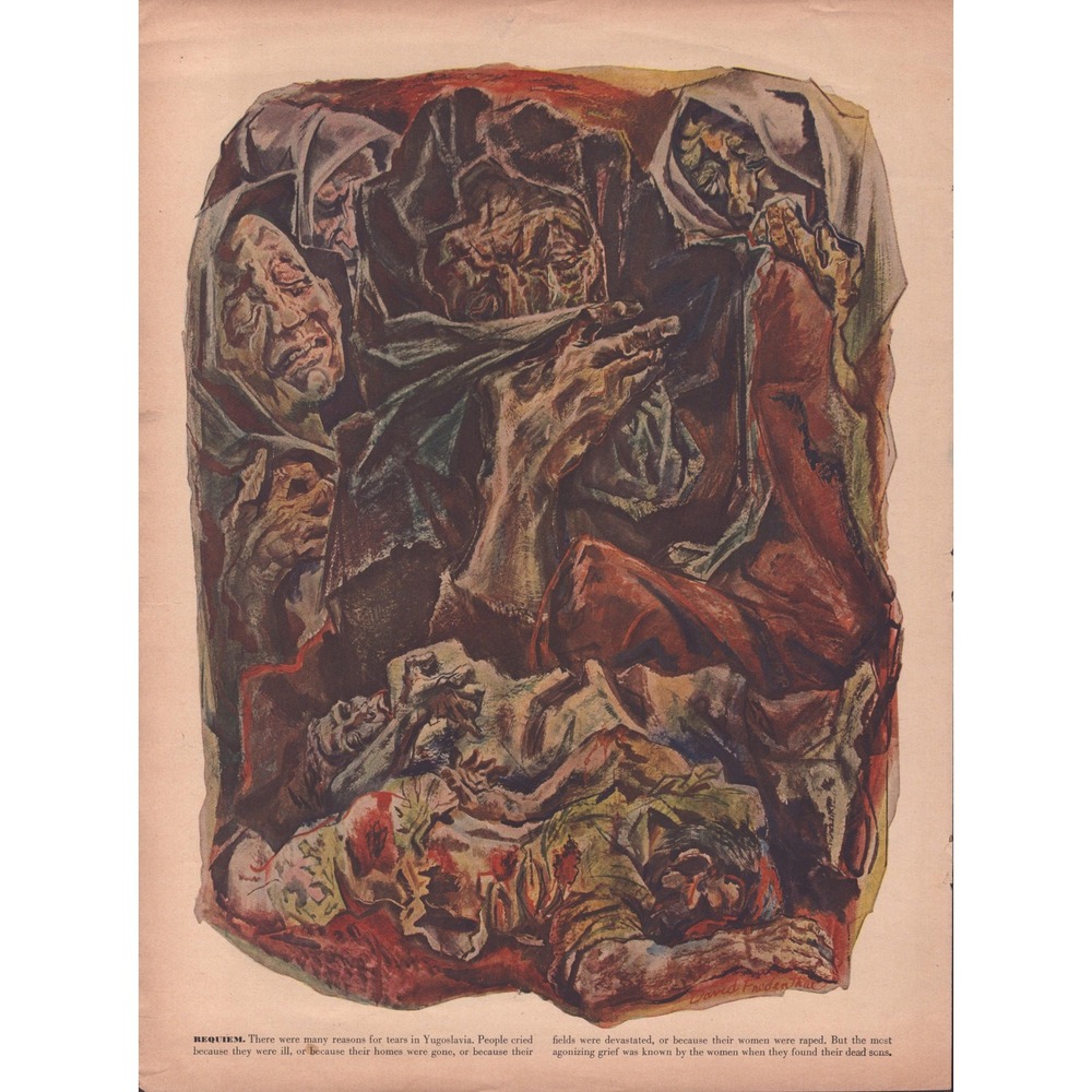 Vintage David Fredenthal War Art Yugoslavia Liberation Magazine Article 1940s - Picture 8 of 8